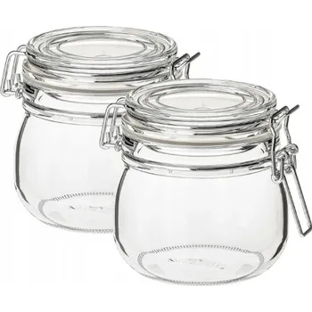 Sklenice ZAVAŘOVACÍ SKLENICE HERMETICKY UZAVÍRATELNÁ 2ks SKLENICE S VÍČKEM MALÉ NA DŽEMY