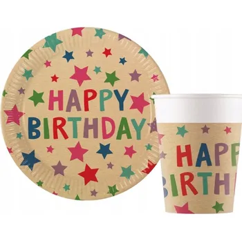 SADA VŠE NEJLEPŠÍ K NAROZENINÁM - KELÍMKY, TALÍŘKY, BAREVNÉ HVĚZDIČKY - NAROZENINOVÁ VÝZDOBA