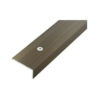 Stavební profil ACARA PRAHA s.r.o. AC AP8 schodová lišta vrtaná B, hliník elox bronz, v: 10 mm, š: 25 mm, d: 2,7 m