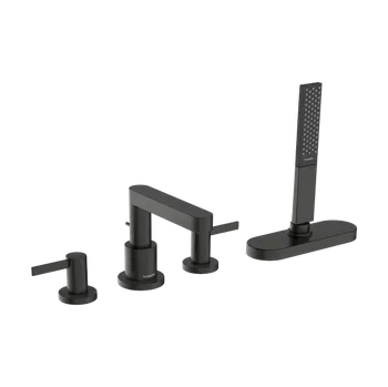Vodovodní baterie Hansgrohe Finoris - 4-otvorová baterie na okraj vany, kartáčovaný černý chrom 76444340