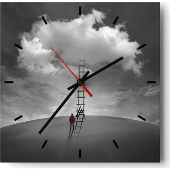 Hodiny Nástěnné hodiny do kuchyně 30x30 Abstrakce Stylové hodiny na skle Loft Tiché