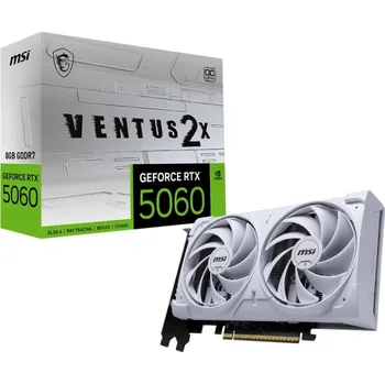 Grafická karta MSI VGA NVIDIA GeForce RTX 5060 8G VENTUS 2X OC WHITE, RTX 5060, 8GB GDDR7, 3xDP, 1xHDMI