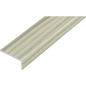 Stavební profil ACARA PRAHA s.r.o. AC AP5 schodová lišta samolep. B, hliník+fólie dub šedobílý, v: 10 mm, š: 25 mm, d: 2,7 m