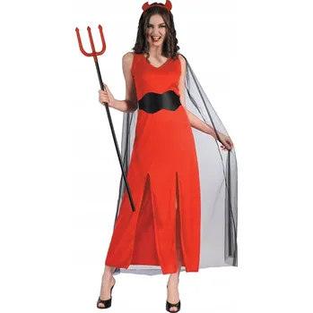 Karnevalový kostým Kostým pro dospělé Elegantní Ďáblice ( šaty s pláštěm, čelenka)