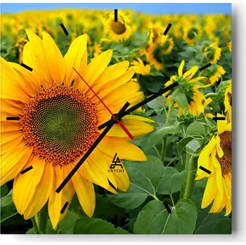 Hodiny Nástěnné hodiny do kuchyně 30x30 Květiny Stylové hodiny na skle Loft Tiché