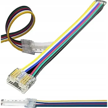 LED osvětlení Spojka 10 cm pro COB LED pásky 6PIN 12mm konektor montáž RGB CCT jednostranná