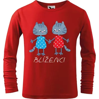 Dětská móda DOBRÝ TRIKO Dětské bavlněné triko Zvěrokruh kočky Blíženci Velikost: 158/12 let, Barva: Červená