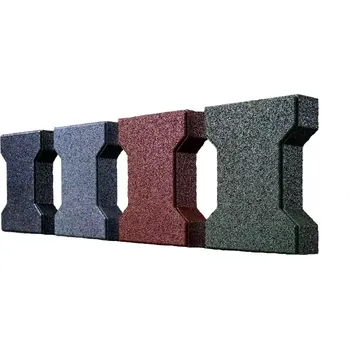 Venkovní dlažba Zelená gumová zámková dlažba FLOMA PT10 - 20 x 16,5 x 4,3 cm