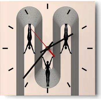 Hodiny Nástěnné hodiny do kuchyně 30x30 Surrealismus Stylové hodiny na skle Loft Tiché