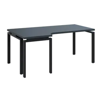 Psací stůl MHRK 38 - 186 stůl kancelářský, rohový, levý, kovová podnož černá, deska 36 mm, široký 1800 mm, antracit