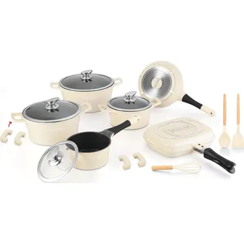 Hrnec Royalty Sada nádobí ES1015M 17dílná, krémová Royalty