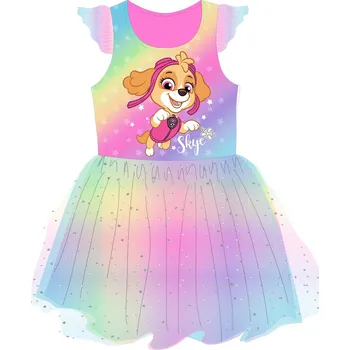 Dívčí šaty Eplusm Dívčí šaty TLAPKOVÁ PATROLA SKYE tylové duhové Duhová 110/116