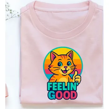 Dámské tričko Dámské tričko - Feelin good Barva: Růžová, Velikost: 3XL, Střih: Dámské