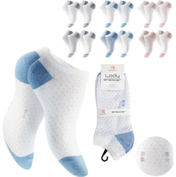 Dámské ponožky Dámské snížené ponožky NS69779 39-42 Bílá, modré detaily