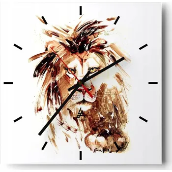 Hodiny Nástěnné hodiny do kuchyně 30x30 Zvířata Stylové hodiny na skle Loft Tiché