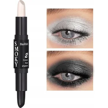 Přípravek na oči Dvojitý třpytivý krémový stín na oči v tyčince perleťový metalický #1