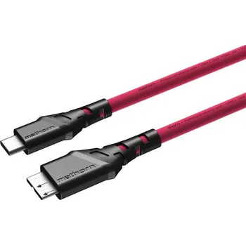 Kabel do PC Mathorn kabel USB-C na USB Micro B 2 m Magenta