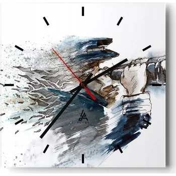 Hodiny Nástěnné hodiny do kuchyně 30x30 Abstrakce Stylové hodiny na skle Loft Tiché