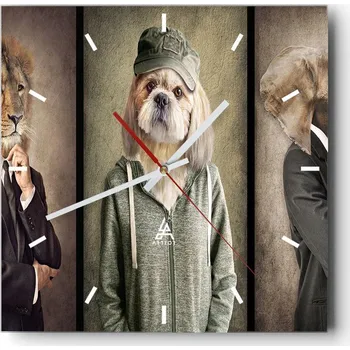 Hodiny Nástěnné hodiny do kuchyně 30x30 Abstrakce Stylové hodiny na skle Loft Tiché