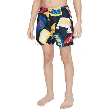 Chlapecké plavky Chlapecké plavky NIKE SWIM-TOSSED FLAGS 4 inch BLACK-BLACK Černá XL