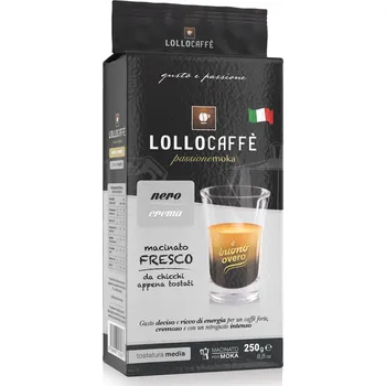 Káva Lollo Caffé Mletá káva Lollo Caffe Espresso NERO Macinato 250g