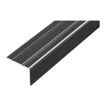 Stavební profil ACARA PRAHA s.r.o. AC AP5 schodová lišta samolep. B, hliník komaxit černá, v: 20 mm, š: 25 mm, d: 2,7 m