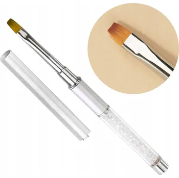 Kosmetický štětec Rovný štětec na gel Maxim č. 4 stříbrný