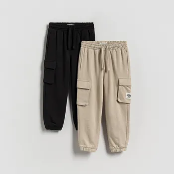 Reserved - 2 balení bavlněných cargo tepláků - tmavě šedá - 339CJ-90X - 339CJ-90X-104