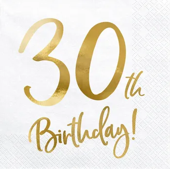 Papírový ubrousek Papírové ubrousky ZLATÉ NAROZENINY 30