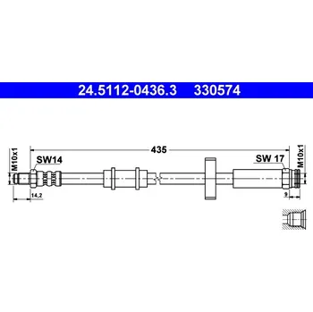 Brzdová hadice Brzdová hadice ATE 24.5112-0436.3
