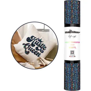 Samolepící dekorace TeckWrap Holographic Sparkle HTV - Black - Nažehlovací vinylová folie Velikost: 30,5 x 30 cm