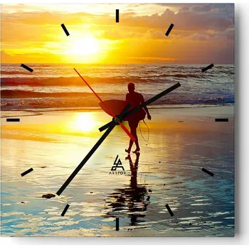 Hodiny Nástěnné hodiny do kuchyně 30x30 Sportovní Stylové hodiny na skle Loft Tiché