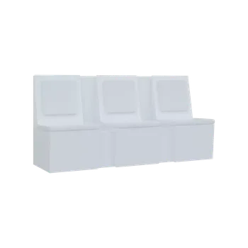 RE LAV - 1900 lavice do čekárny, 3-sedák, 1000x1900x435, bílá, koženka BA 1 - bílá