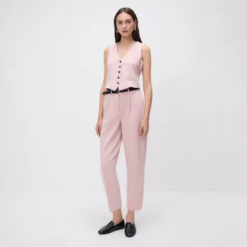 Dámské kalhoty Reserved - Kalhoty na puky s páskem - pastelově růžová - ZQ558-03X - ZQ558-03X-XS