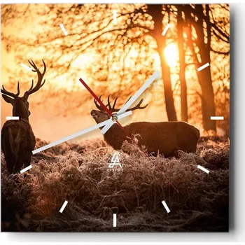 Hodiny Nástěnné hodiny do kuchyně 30x30 Krajina Stylové hodiny na skle Loft Tiché