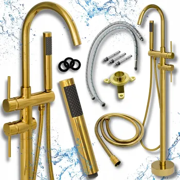 Vodovodní baterie Volně stojící vanová baterie dvouručková Sink Quality ROYA zlatá