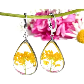 Náušnice Šperk z pravých květin - Náušnice Jarní slunce