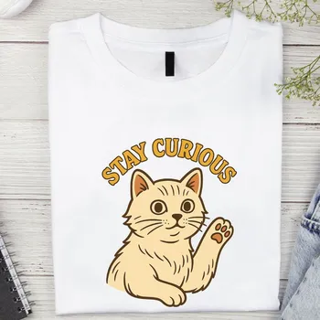 Dámské tričko - Stay curious Barva: Růžová, Velikost: XL, Střih: Dámské