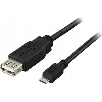 Datový kabel Kabel Deltaco USB - microUSB typ B 0,2 m černý