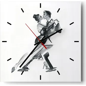 Hodiny Nástěnné hodiny do kuchyně 30x30 Tango Stylové hodiny na skle Loft Tiché