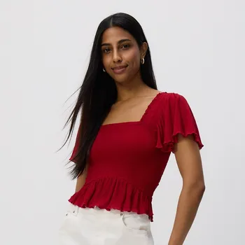 Dámské oblečení Reserved - Volánová halenka - červená - 362FS-33X - 362FS-33X-S