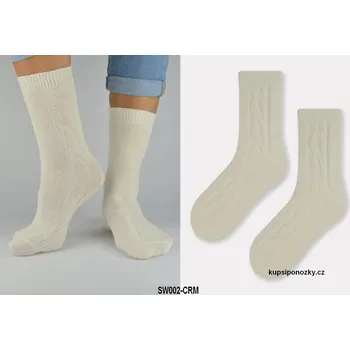 Dámské ponožky Dámské vlněné ponožky SW002 39-42 Krémová