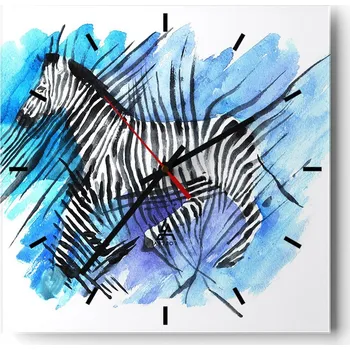 Hodiny Nástěnné hodiny do kuchyně 30x30 Zvířata Stylové hodiny na skle Loft Tiché