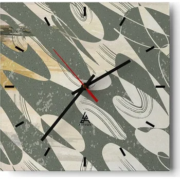 Hodiny Nástěnné hodiny do kuchyně 30x30 Abstrakce Stylové hodiny na skle Loft Tiché