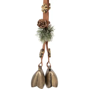 Věšák Dekorační kravské zvonce s vánočním motivem – 8x12x50 cm