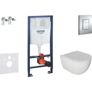 Klozet Grohe Rapid SL - Set předstěnové instalace, klozetu Oudee a sedátka softclose, tlačítko Skate Cosmopolitan, chrom SANI11BA1104