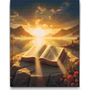 Diamantové malování Diamantové malování - Bible v horách Velikost: 30x40cm, Rámování: Pouze srolované plátno, Diamanty: Kulaté