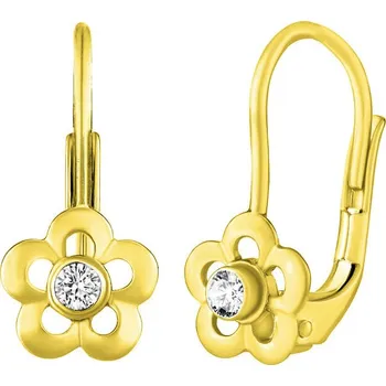 Náušnice Zlaté dětské náušnice květinky Fiore s Brilliance Zirconia SILVEGOG70164CZY