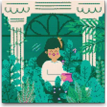 Diamantové malování Diamantové malování - Ilustrace - Pokojové květiny 4 Velikost: 30x30cm, Rámování: Pouze srolované plátno, Diamanty: Čtvercové