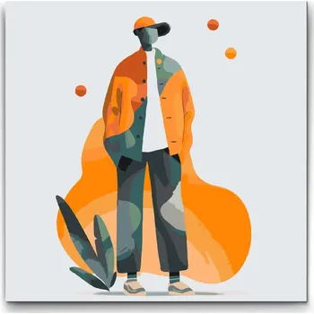 Malování podle čísel - Ilustrace - Futuristický muž Velikost: 50x50cm, Rámování: Pouze srolované plátno